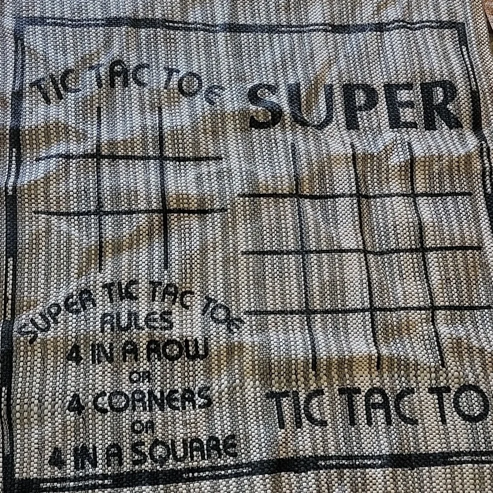 GIANT CHECKERS, TIC‎ TAC TOE & SUPER TIC TAC TOE Woven Party Play Rug Games